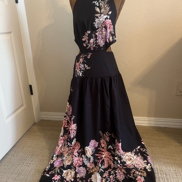 Pink Halter Backless Sundress for Wedding Guest - Picture 2 of 3